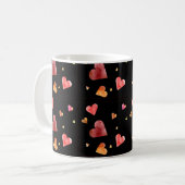 Aquarelle colorée Coeurs café Mug (Devant gauche)