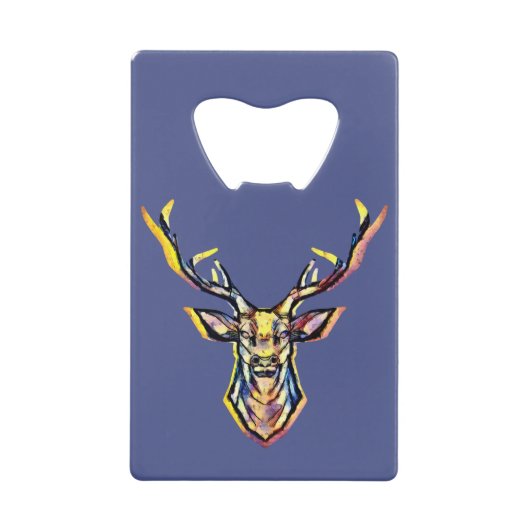Aquarelle colorée Deer Head Art (Devant)