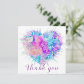 Aquarelle colorée Doodle Heart Carte de remercieme (Debout devant)