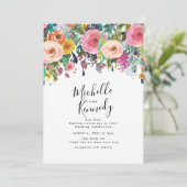 Aquarelle colorée Faire-part de mariage (Debout devant)