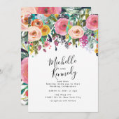 Aquarelle colorée Faire-part de mariage (Devant / Derrière)