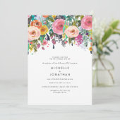 Aquarelle colorée Faire-part de mariage (Debout devant)