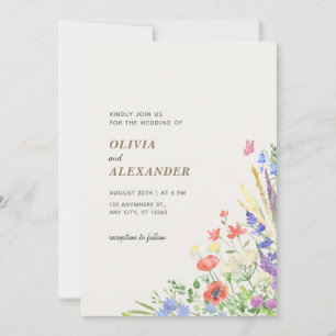 Aquarelle colorée Faire-part de mariage Floral
