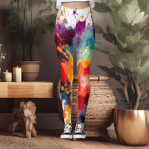 Aquarelle colorée Fun et Fierce Imprimer Leggings