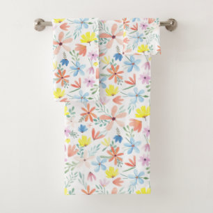 Aquarelle colorée funky motif floral
