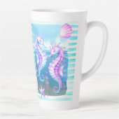 Aquarelle colorée Hippocampes Latte Mug (Droite)