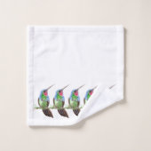 Aquarelle colorée Hummingbirds Fleurs (Gant de toilette)
