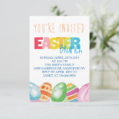 Aquarelle colorée Invitations de Pâques (Debout devant)