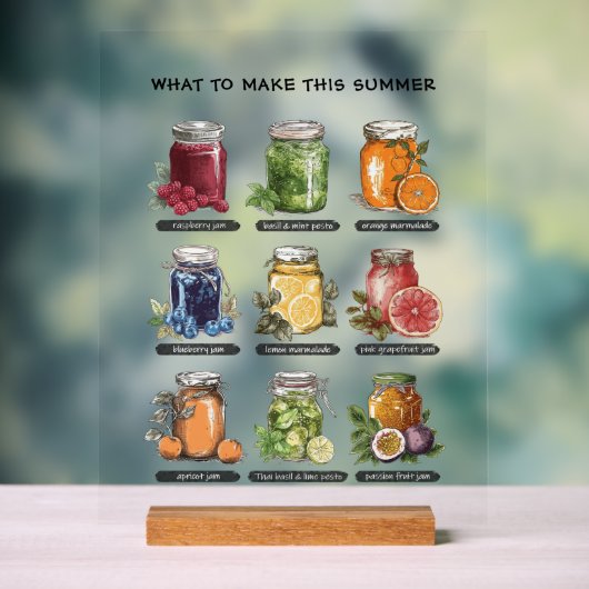 Aquarelle colorée Mason Jar Été Nourriture Art (Neutre)