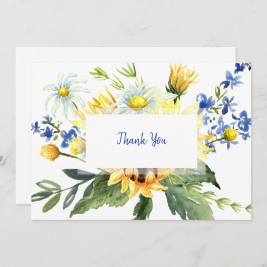 Aquarelle colorée Merci funéraire Nom du message (Devant / Derrière)