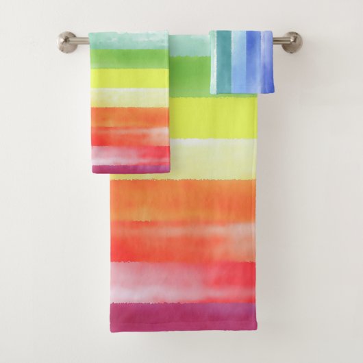 Aquarelle colorée Motif vertical arc-en-ciel| (En situation)