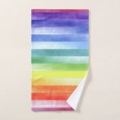 Aquarelle colorée Motif vertical arc-en-ciel| (Serviette à main)