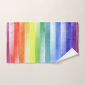 Aquarelle colorée Motif vertical arc-en-ciel| (Serviette à main)