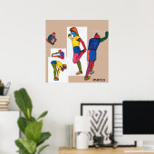 Aquarelle colorée noStretch Exercises Poster (Bureau à domicile)