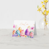 Aquarelle colorée OEufs de Pâques Carte de vacance (Fleur jaune)