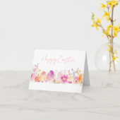 Aquarelle colorée OEufs de Pâques Carte de vacance (Fleur jaune)