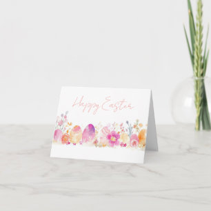 Aquarelle colorée OEufs de Pâques Carte de vacance