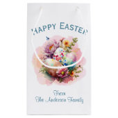 Aquarelle colorée OEufs de Pâques Petit sac cadeau (Dos)