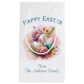 Aquarelle colorée OEufs de Pâques Petit sac cadeau (Devant)