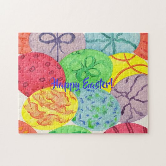 Aquarelle colorée Oeufs de Pâques Puzzles (Horizontal)