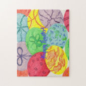 Aquarelle colorée Oeufs de Pâques Puzzles (Vertical)