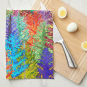 Aquarelle colorée Pine Arbres Serviette de cuisine (Quart Plié)