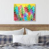 Aquarelle colorée Pins Arbres Toile Enveloppée (Insitu(Chambre))