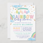 Aquarelle colorée Rainbow Baby shower Invitation (Devant)