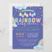 Aquarelle colorée Rainbow Baby shower Invitation (Devant)
