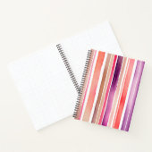 Aquarelle colorée rayures Carnet spiral (Intérieur)