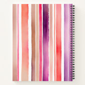 Aquarelle colorée rayures Carnet spiral (Dos)