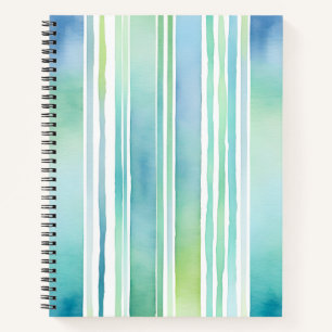 Aquarelle colorée rayures Carnet spiral