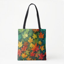 Aquarelle colorée Sac fourre-tout Feuille d'érable