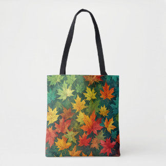 Aquarelle colorée Sac fourre-tout Feuille d'érable