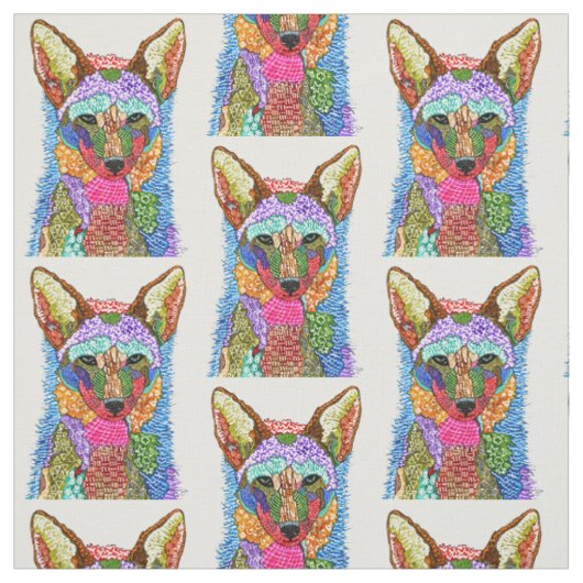 Aquarelle colorée tissu de coyote (Échantillon)