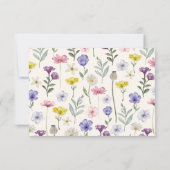 Aquarelle Colorful mariage Fleur sauvage RSVP (Dos)