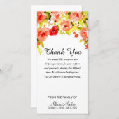 Aquarelle commémorative de Merci de sympathie (Devant / Derrière)