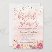 Aquarelle Confetti Invitation à la douche nuptiale (Devant)