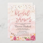 Aquarelle Confetti Invitation à la douche nuptiale (Devant / Derrière)