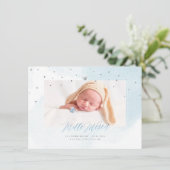 Aquarelle Confettis Remerciement Naissance Fille Kaart (Staand voorkant)