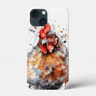 Aquarelle coque iphone de poulet Hen Rooster