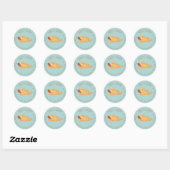Aquarelle Coquillage bleu Retour Adresse Stickers (Feuille)