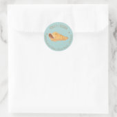 Aquarelle Coquillage bleu Retour Adresse Stickers (Sac)