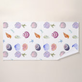 Aquarelle Coquillages Colorés Mélangés (Serviette de bain)