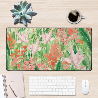 Aquarelle Corail Rose Plaine Meadow Sur La Montagn