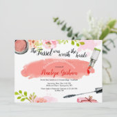 Aquarelle Cosmétique Graduation Invitation (Debout devant)