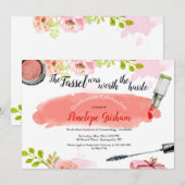 Aquarelle Cosmétique Graduation Invitation (Devant / Derrière)