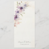 aquarelle cosmos fleurs menu mariage (Dos)