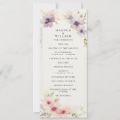 Aquarelle cosmos fleurs programme de mariage (Devant)