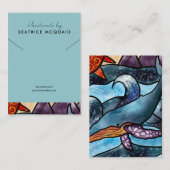 Aquarelle côtière | Carte d'affichage du collier (Devant / Derrière)